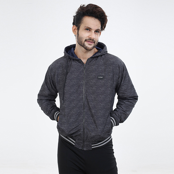 Picture of Black hoodie jacket for men stylish 2024 | Biker jacket for men new winter collection - Export quality hoodie jacket for men