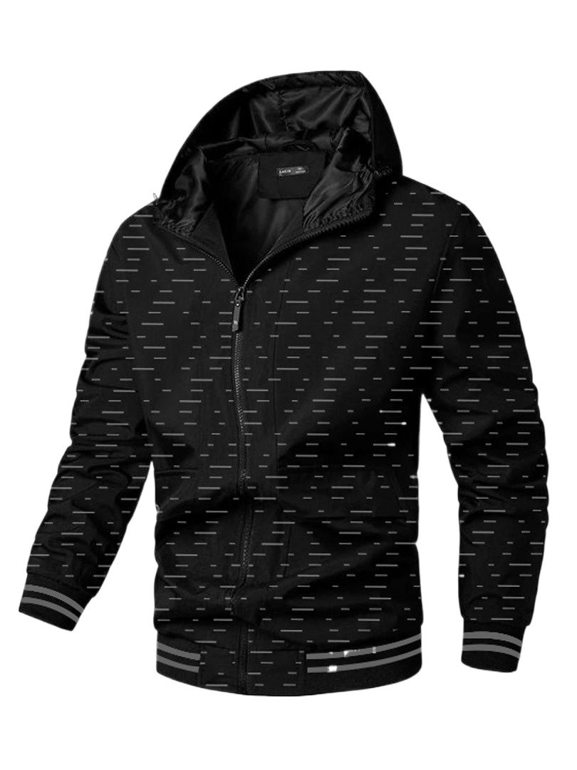 Picture of Black hoodie jacket for men stylish 2024 | Biker jacket for men new winter collection - Export quality hoodie jacket for men