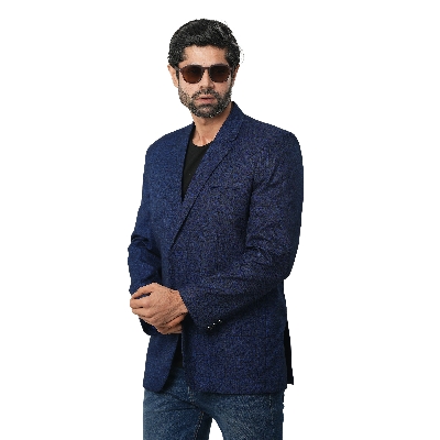 Picture of Blazer suits for men blue check | Check blue suits blazer for men brand | Stylish blazer for men new collection 2024