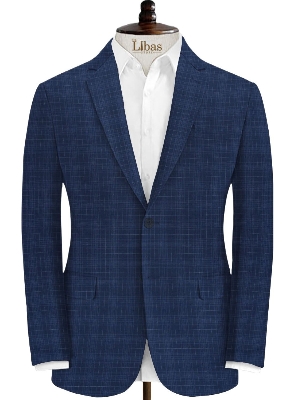 Picture of Blazer suits for men blue check | Check blue suits blazer for men brand | Stylish blazer for men new collection 2024