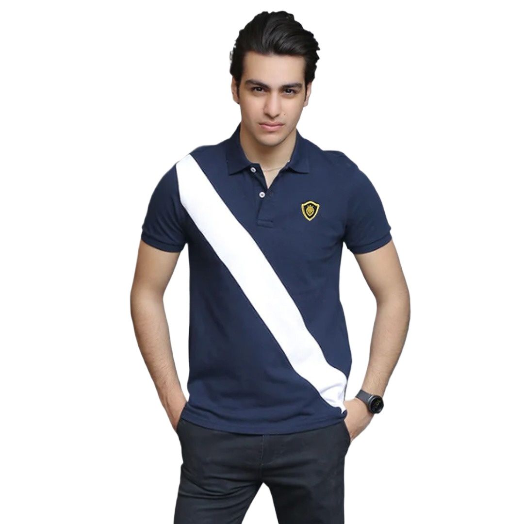 Picture of Blue polo t shirt for men easy brand high quality | Printed t shirt polo premium cotton | Polo tshirt for men new 2024 brand