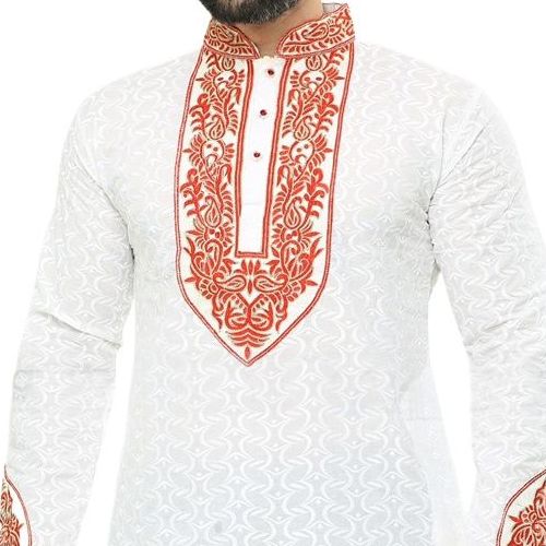 Picture of High quality panjabi for men cotton white | Premium panjabi for men new collection 2024 | Indian panjabi for men new collection 2024 stylist brand