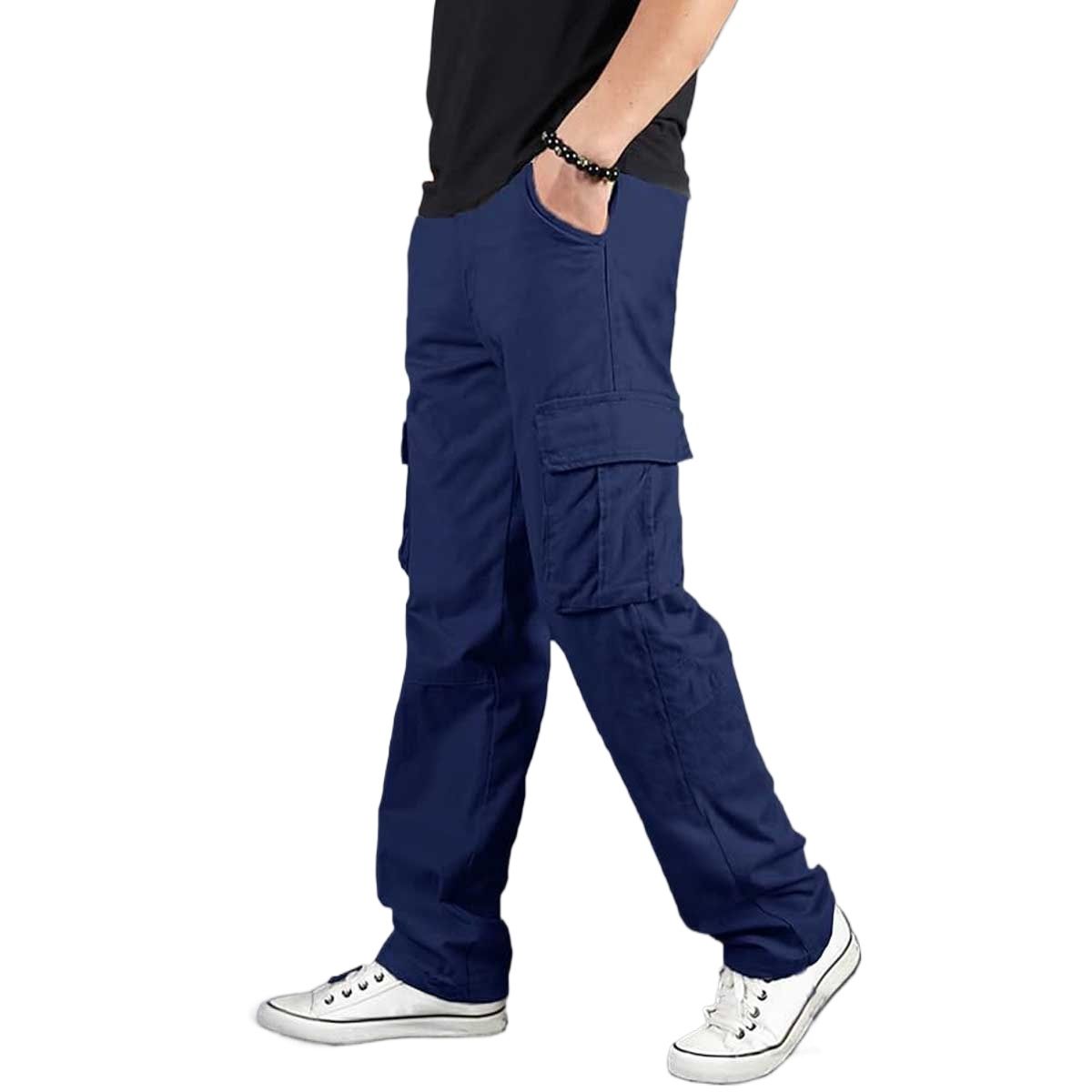 Picture of Export quality cargo pant for men stylish blue 2024 | High quality mobile pant for men stylish 2024 new | Six pocket cargo pant for men - Mens cargo pants