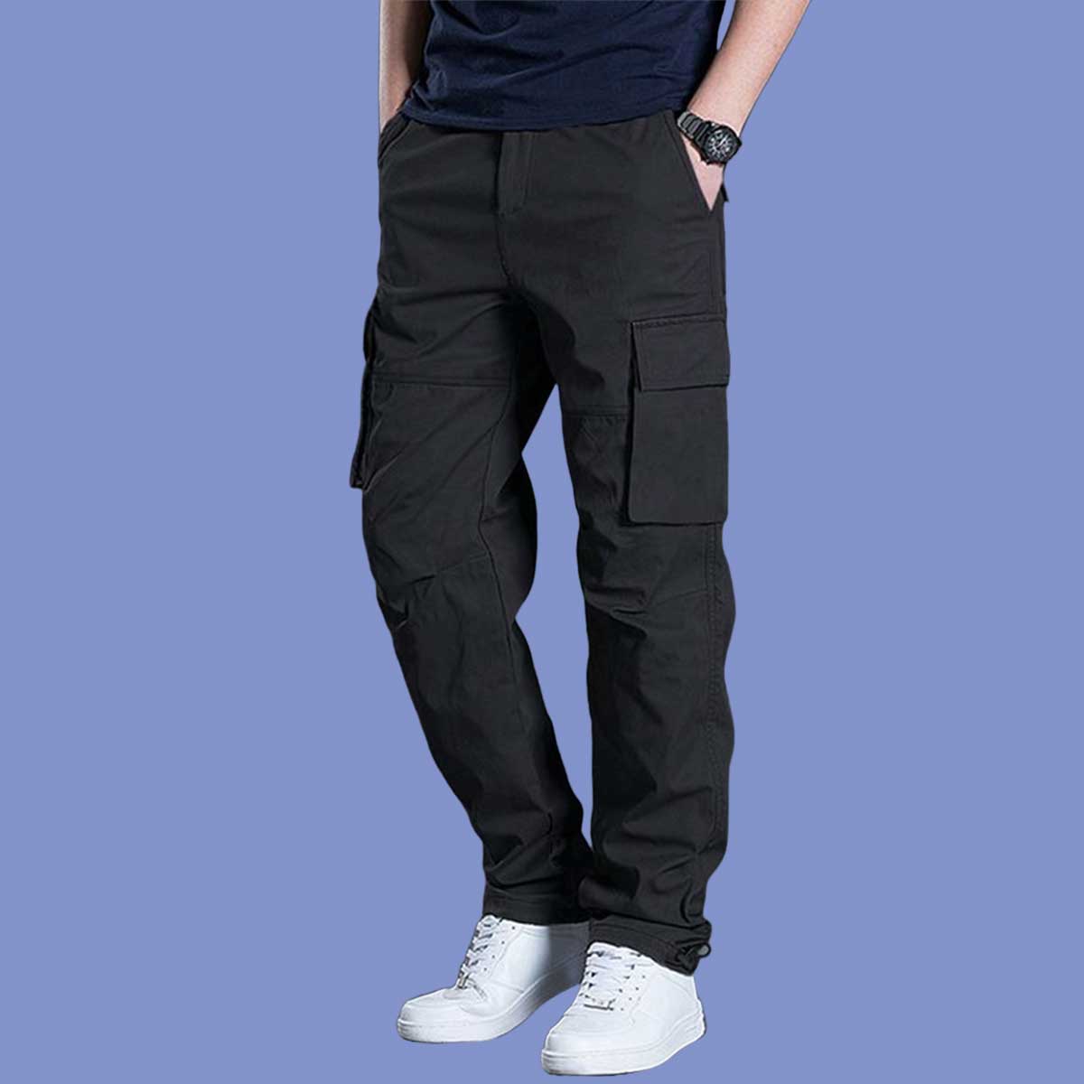 Picture of Export quality cargo pant for men stylish black 2025 | High quality mobile pant for men stylish 2025 new | Six pocket cargo pant for men - Mens cargo pants