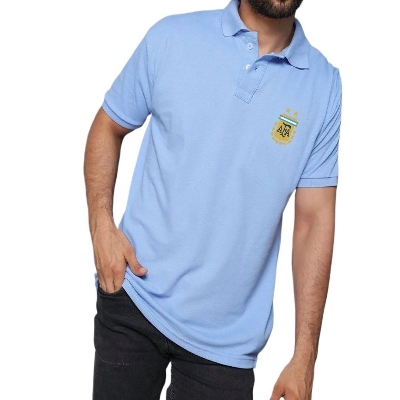 Picture of Sky blue polo t shirt for men easy brand high quality | Mens polo t shirt export quality