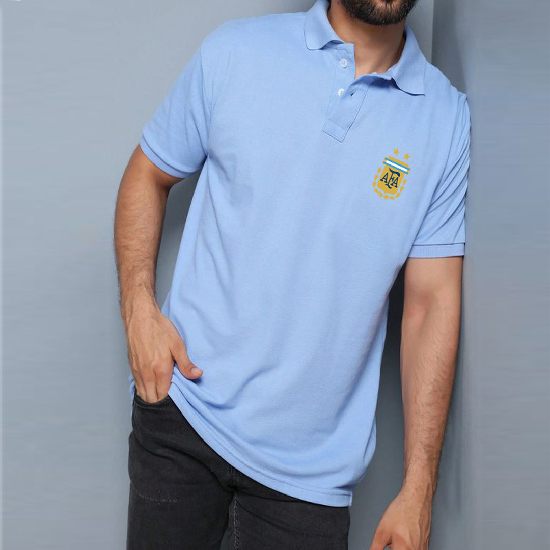 Picture of Sky blue polo t shirt for men easy brand high quality | Mens polo t shirt export quality