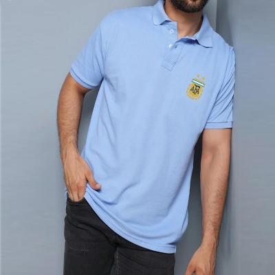 Picture of Sky blue polo t shirt for men easy brand high quality | Mens polo t shirt export quality