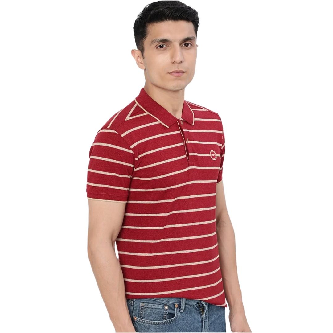 Picture of Maroon polo t shirt for men easy brand high quality | Printed t shirt polo premium cotton | Polo tshirt for men new 2024 brand