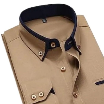 Picture of khaki shirt for men new 2024 brand stylish | Low price export quality shirt for men khaki and blue colour | Formal shirt for men high quality brand