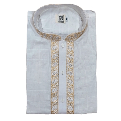 Picture of White panjabi for men cotton high qulaity  | Premium panjabi for men new collection 2024 | Indian panjabi for men new collection 2024 stylist brand | Low price panjabi for eid collection