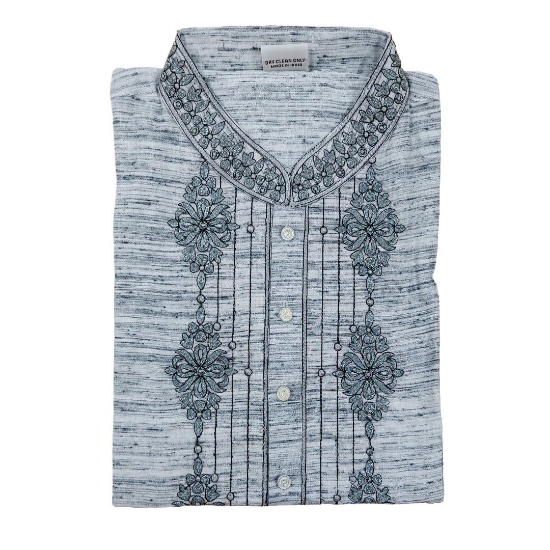 Picture of Ash colour panjabi for men cotton high quality | Premium panjabi for men new collection 2024 | Indian panjabi for men new collection 2024 stylist brand | Low price panjabi for eid collection