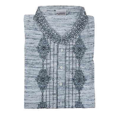 Picture of Ash colour panjabi for men cotton high quality | Premium panjabi for men new collection 2024 | Indian panjabi for men new collection 2024 stylist brand | Low price panjabi for eid collection