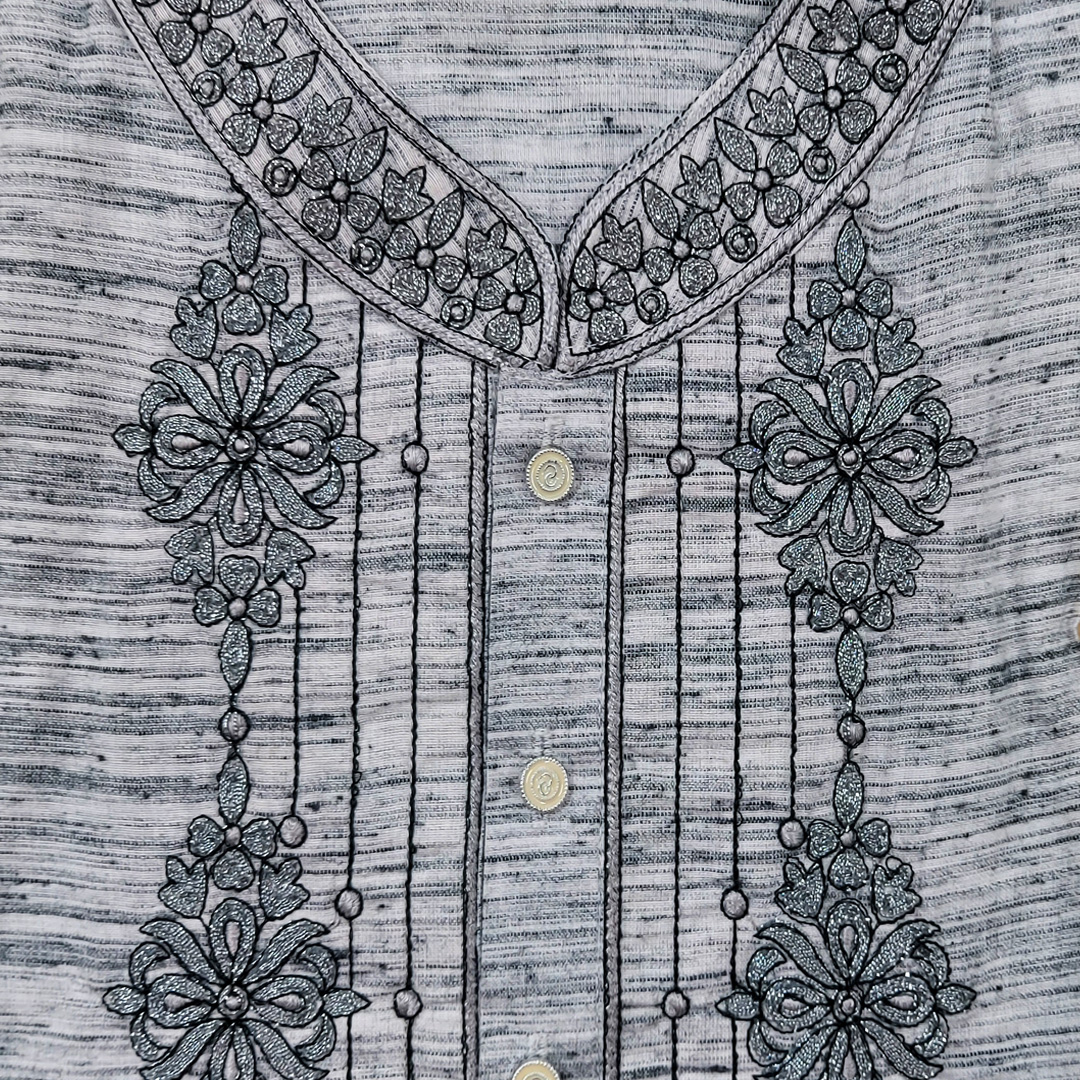 Picture of Ash colour panjabi for men cotton high quality | Premium panjabi for men new collection 2024 | Indian panjabi for men new collection 2024 stylist brand | Low price panjabi for eid collection