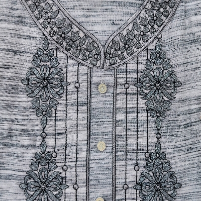 Picture of Ash colour panjabi for men cotton high quality | Premium panjabi for men new collection 2024 | Indian panjabi for men new collection 2024 stylist brand | Low price panjabi for eid collection