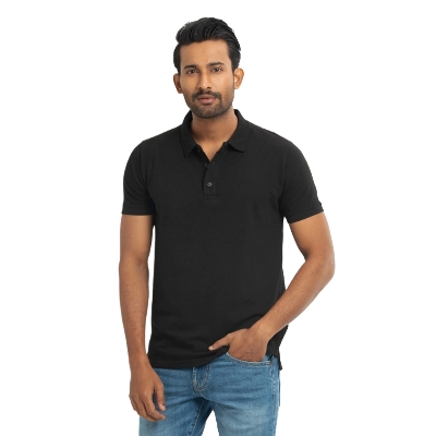 Picture of Black polo shirt for men new 2024 brand | Export quality polo shirt for men black