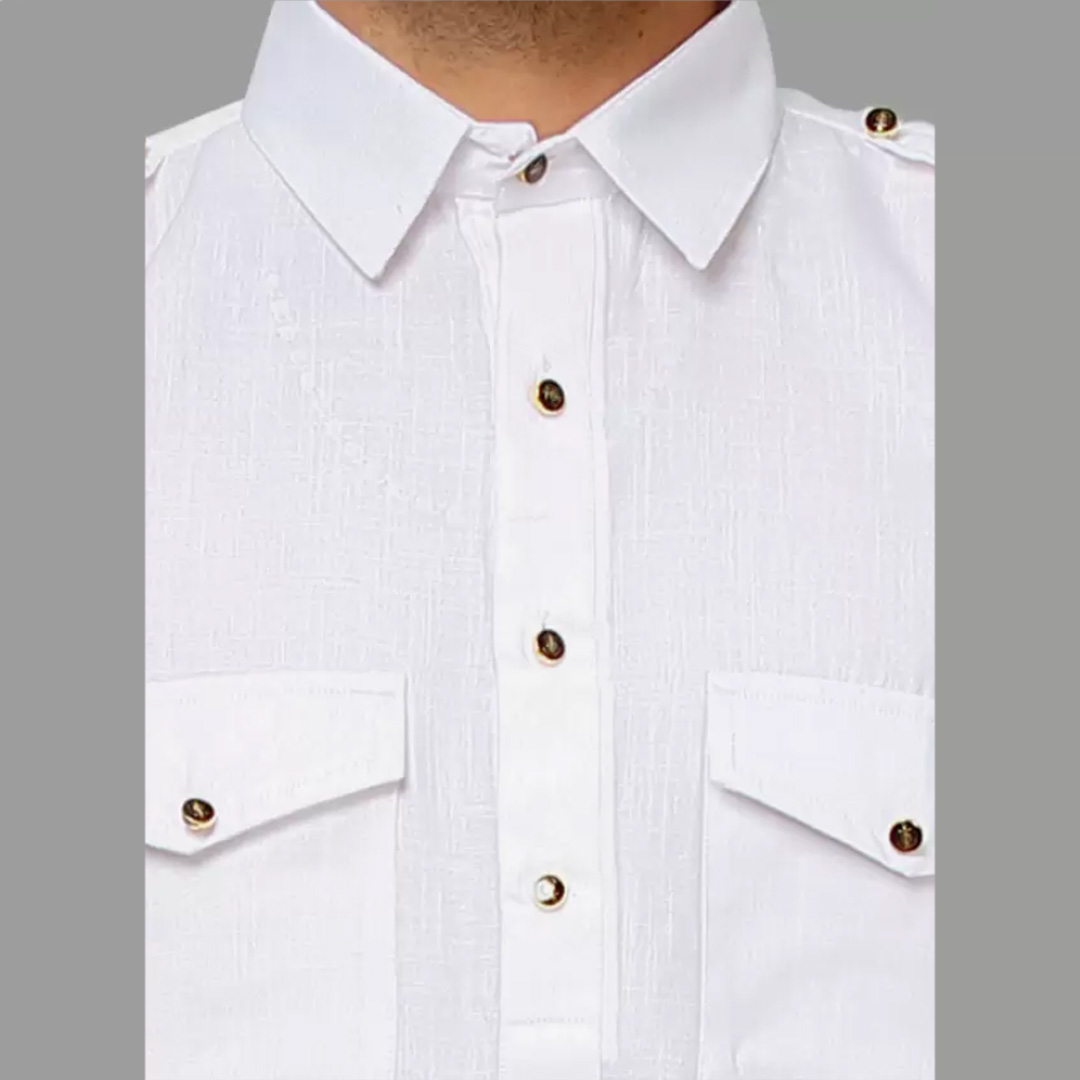 Picture of Premium white kabli panjabi men | Kabli Panjabi for men white | High quality panjabi for men new collection 2024 stylist | kabli panjabi white - Pakistani pathan panjabi