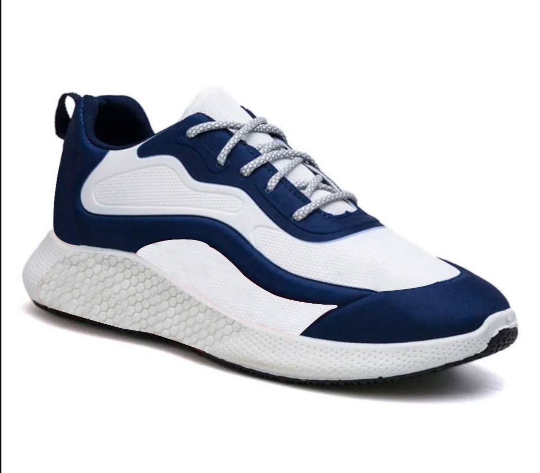 Picture of Sneakers for men China | Blue and pure white sneakers shoes for men new collection 2024 | Keds for men - Running shoes