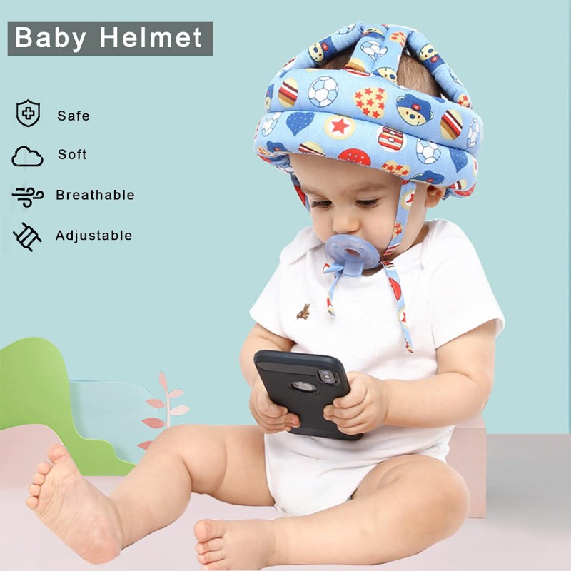 Picture of Cap helmet to protect the baby's head,baby helmet | Toddler head protector baby toddler anti-collision cap | Adjustable child safety soft helmet toddler anti-fall pad | Baby bike helmet