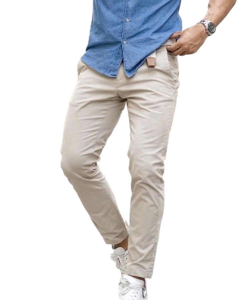 Picture of Jeans pant for men stylish 2024 new | off white jeans pant for men | Cream pant for men high quality