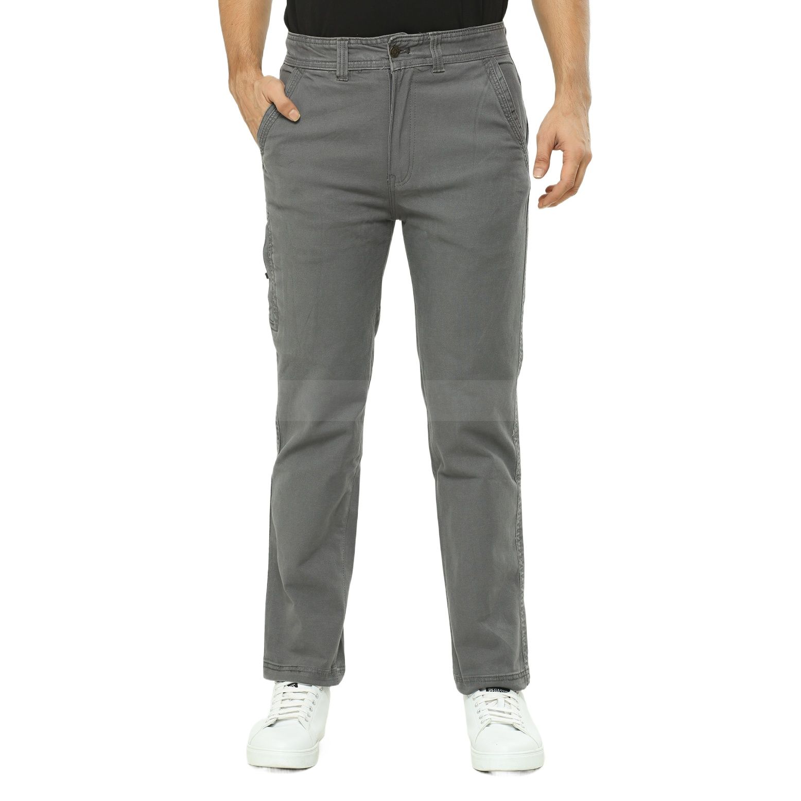 Picture of Mobile pant or cargo pant for men stylish brand | Big size pants for men | Ash colour gabardine pant collection 2024