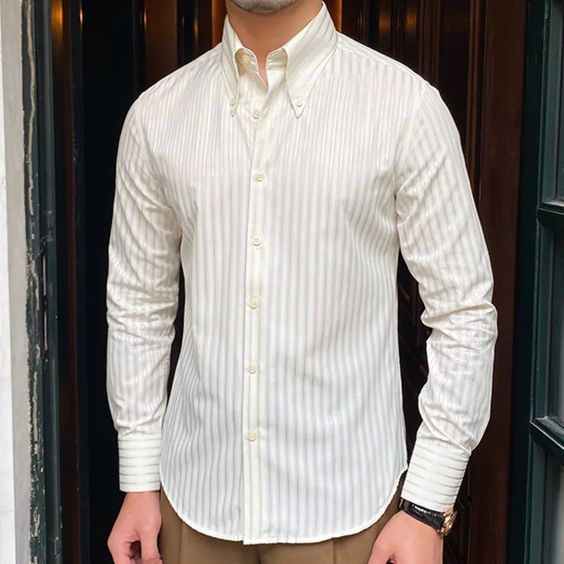 Picture of Low price white shirt for men high quality cotton fabrics | Export quality stripe shirt for men formal and casual stylish