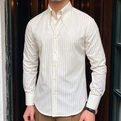 Picture of Low price white shirt for men high quality cotton fabrics | Export quality stripe shirt for men formal and casual stylish