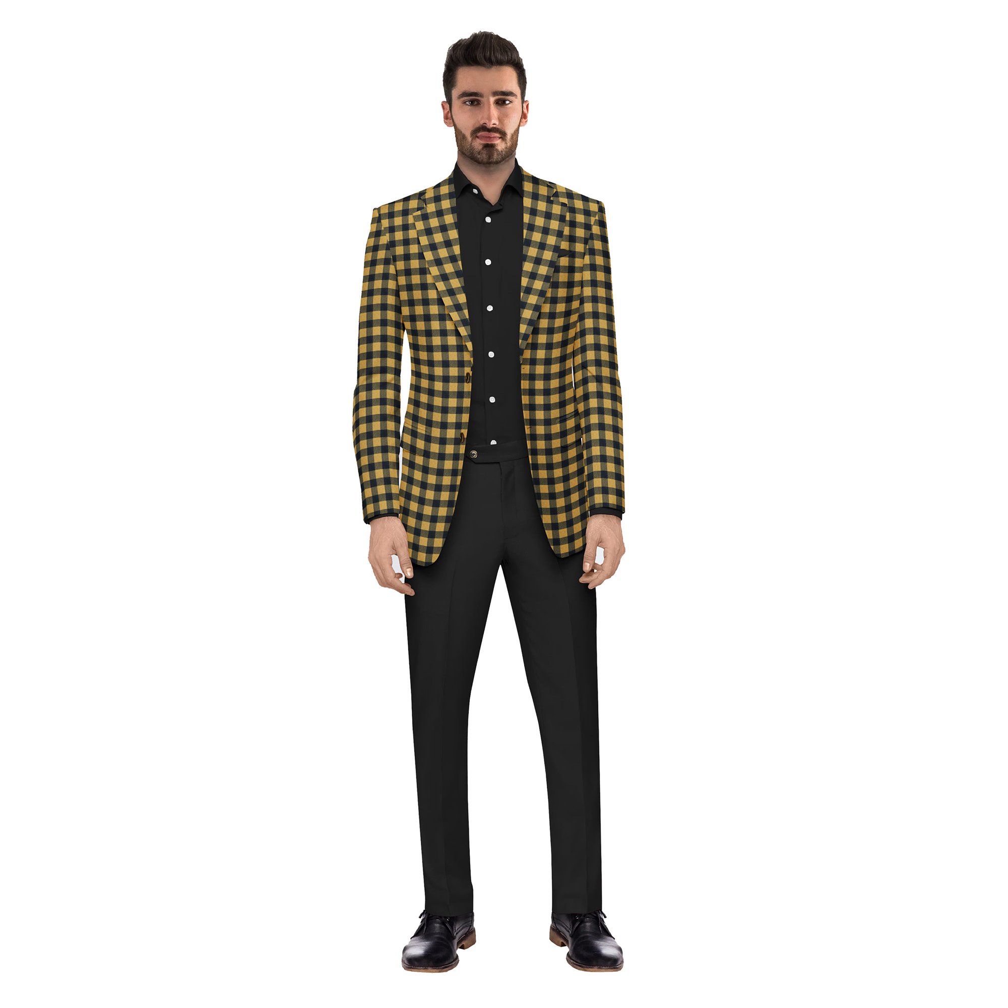 Picture of Check blazer for men stylish | Brand blazer for men black low price | China blazer for men - Export quality fabrics