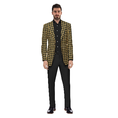 Picture of Check blazer for men stylish | Brand blazer for men black low price | China blazer for men - Export quality fabrics