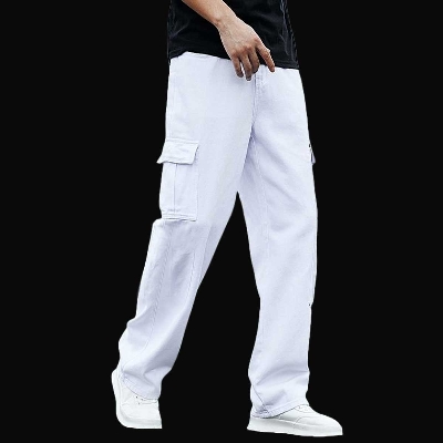 Picture of Export quality cargo pant for men stylish white 2024 | High quality mobile pant for men stylish 2024 new | Six pocket cargo pant for men - Off White Mens cargo pants