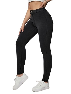 Picture of High quality black pants for women | Export quality black jeans pant for women | Narrow shape denim pant for women