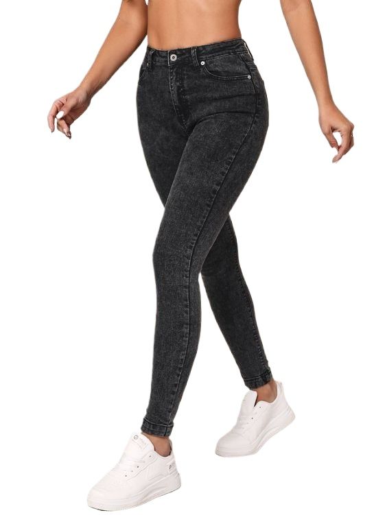 Picture of High quality black pants for women | Export quality fade black jeans pant for women | Narrow shape denim pant for women