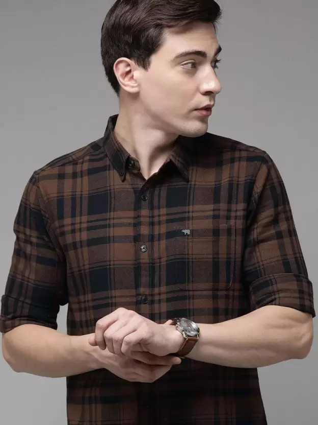 Picture of High quality shirt for men new 2024 brand stylish black | Premium quality cotton shirt for men | Check shirt for men black