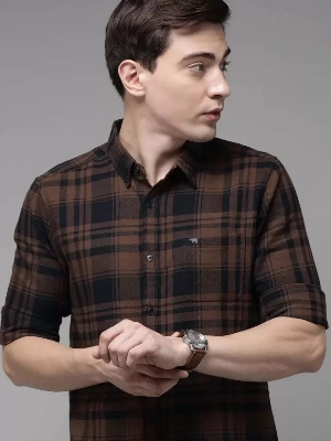 Picture of High quality shirt for men new 2024 brand stylish black | Premium quality cotton shirt for men | Check shirt for men black