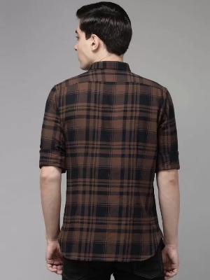 Picture of High quality shirt for men new 2024 brand stylish black | Premium quality cotton shirt for men | Check shirt for men black