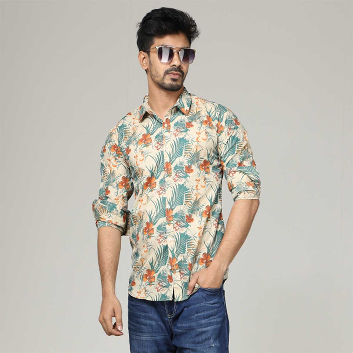 Picture of High quality beach shirt for men new 2024 brand stylish black | Premium quality casual cotton shirt for men | Printed shirt for men black
