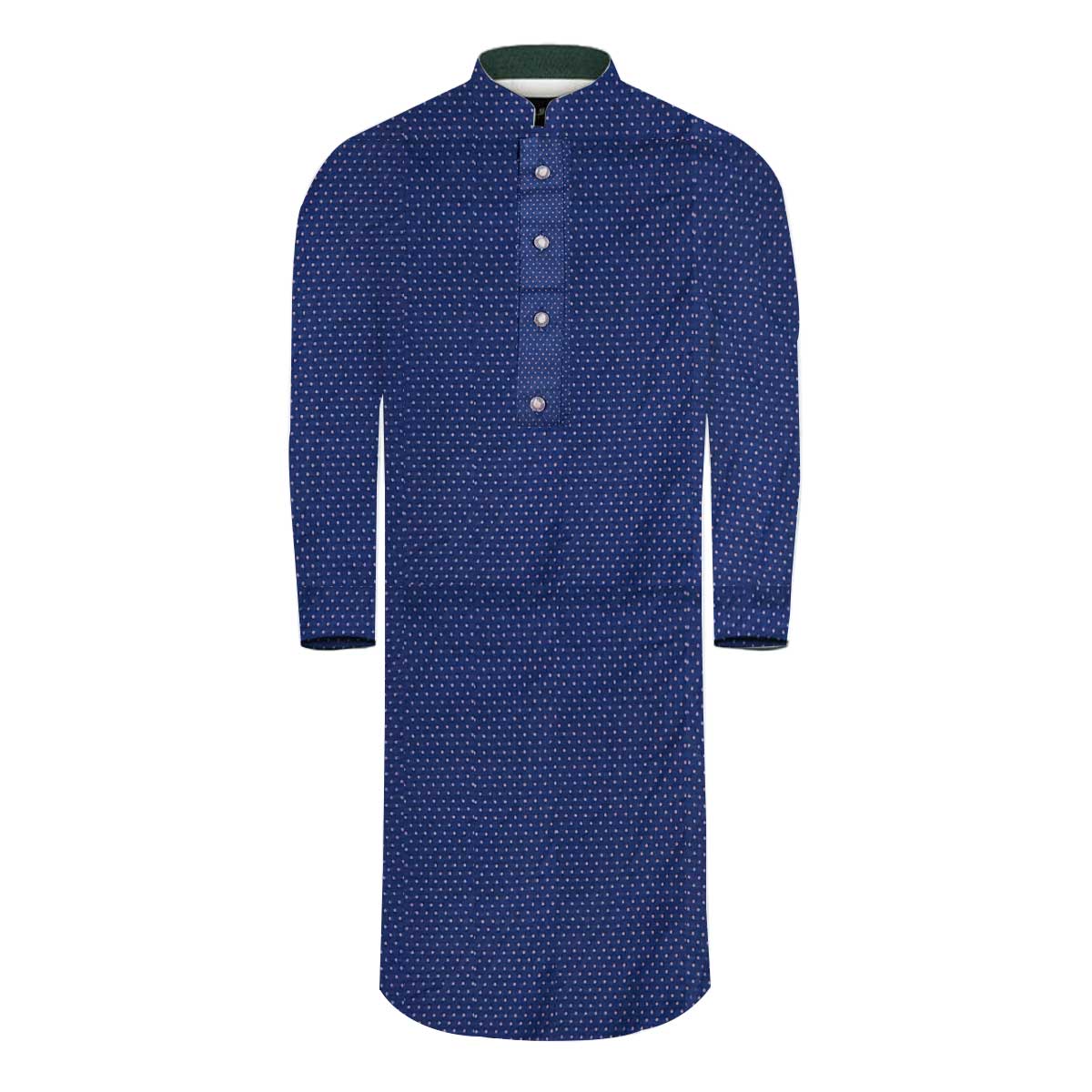 Picture of Printed cotton panjabi for men blue | High quality party panjabi for men | Mens panjabi for wedding dress | Light weight soft cotton panjabi for men new collection 2024 stylish