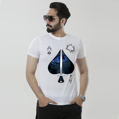 Picture of Printed white tshirt for men new 2025 brand stylish | 100% cotton t shirt for men high quality white | Export quality t shirt for men white