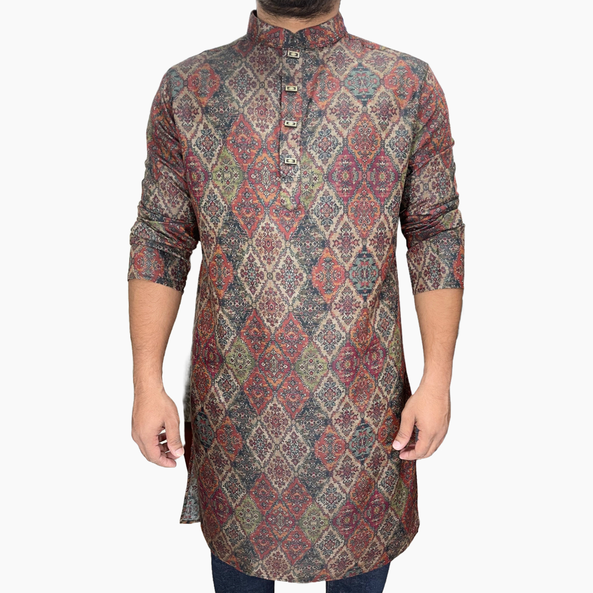 Picture of Stylish panjabi for men new collection 2024 brand | Purple, maroon, olive and black high quality panjabi collection | Premium soft cotton panjabi at low price - panjabi  - Printed panjabi for gift item