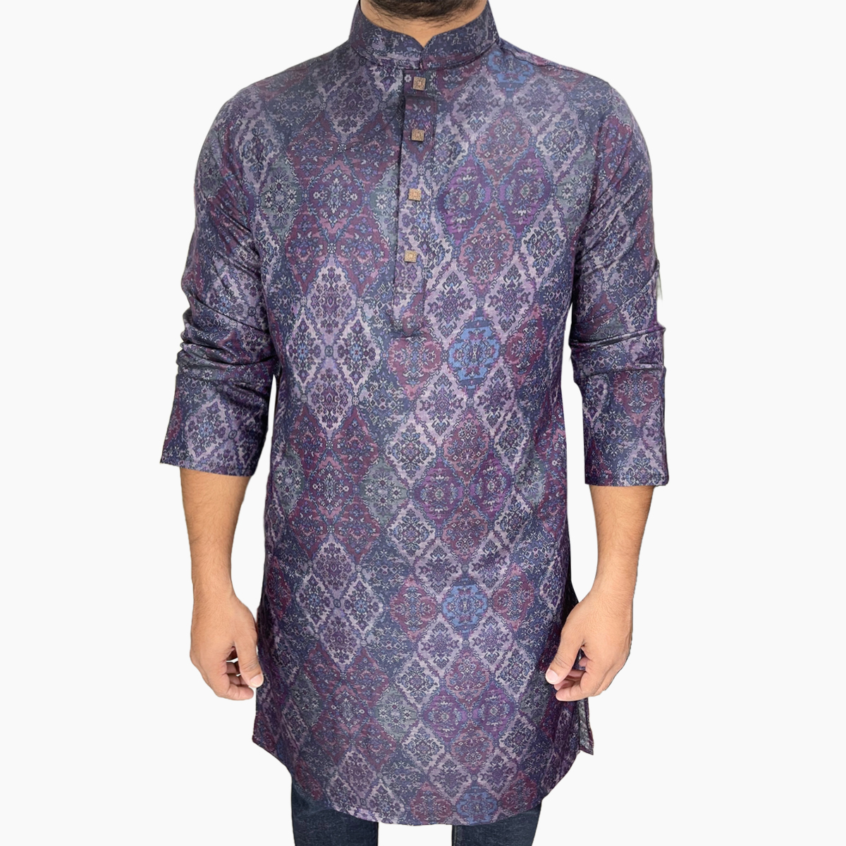 Picture of Stylish panjabi for men new collection 2024 brand | Purple, maroon, olive and black high quality panjabi collection | Premium soft cotton panjabi at low price - panjabi  - Printed panjabi for gift item