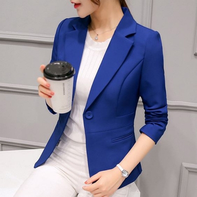 Picture of Blue Women’s Blazer - Stylish Slim-Fit Office Wear, Comfortable Fabric, Elegant Design, Perfect for Formal & Casual Looks, Affordable Price - blazer for women blue and black for winter