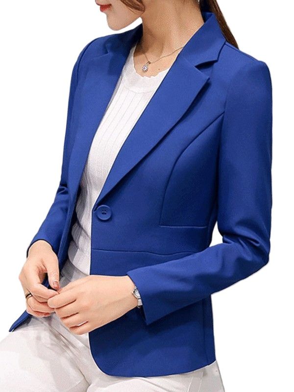 Picture of Blue Women’s Blazer - Stylish Slim-Fit Office Wear, Comfortable Fabric, Elegant Design, Perfect for Formal & Casual Looks, Affordable Price - blazer for women blue and black for winter