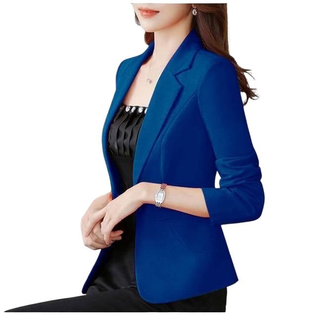 Picture of Blue Women’s Blazer - Stylish Slim-Fit Office Wear, Comfortable Fabric, Elegant Design, Perfect for Formal & Casual Looks, Affordable Price - blazer for women blue and black for winter