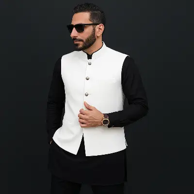 Picture of Buy Premium Designer Wedding Koti for Panjabi Outfits – Ideal for Groom, Groomsmen, and Ethnic Events with Stunning Embroidered Detailing | Explore Trendy Wedding Koti for Panjabi Style – Perfect Match for Kurta Pajama, Adds Royal Look to Wedding