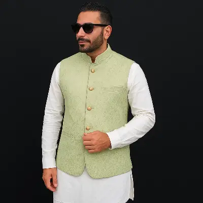Picture of Buy Premium Designer Wedding Koti for Panjabi Outfits – Ideal for Groom, Groomsmen, and Ethnic Events with Stunning Embroidered Detailing | Explore Trendy Wedding Koti for Panjabi Style – Perfect Match for Kurta Pajama, Adds Royal Look to Wedding