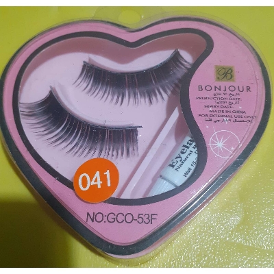 Picture of Bonjour Artificial or False Eyeleshes with Glue- 1 Pair