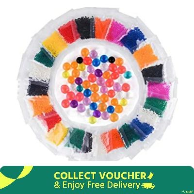 Picture of Rainbow Magic Or Jelly Ball - 10 Colors (Blue, Red,Orange, Yellow,Green,Purple ,White,Black,Ultra Violet,Dark Green, Maroon & Transparentor Water Color)- 100 Pcs Per Packet - Slime