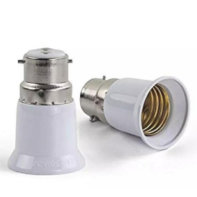 Picture of 2 Pieces LED Halogen Light Bulb Lamp Holder Converter (B22 to H27 Screw Socket)