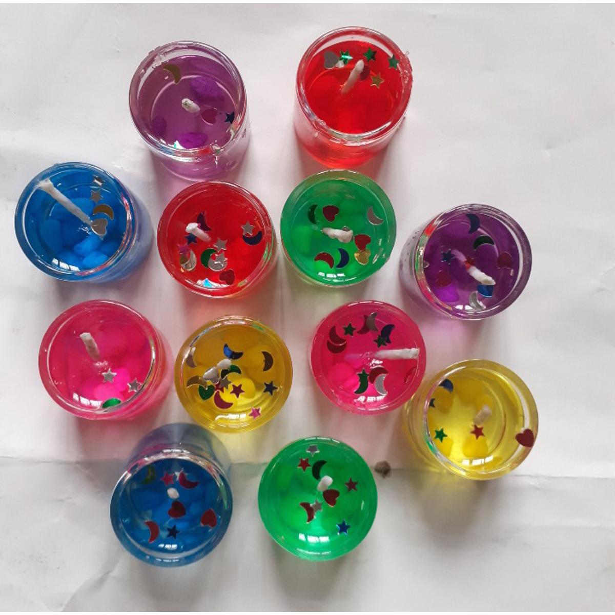 Picture of Mini 1 ench size cute Jelly Candles - 12 Pieces for Happy Birthday or Parties or Home Decor - Candle