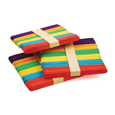 Picture of Colorful Icecream Sticks or Popsticks for Crafting or Multi Purpose Using ( 50 Pieces)