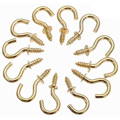 Picture of Golden Color Wall Hook Screw (12 Pieces)